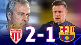 MONACO VS BARCELONA 21 UEFA CHAMPIONS LEAGUE 202425  MATCH REVIEW [upl. by Llechtim]