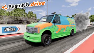 BeamNGdrive MP  BOOST LAUNCHING 1500HP CUMMINS MYSTERY MACHINE DRAG RACING [upl. by Kilk]