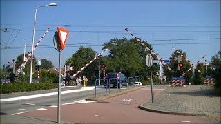 Spoorwegovergang Bodegraven  Dutch railroad crossing [upl. by Ledniahs]