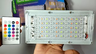 RGB Flood Led Light Unboxing  RGB Flood Light 50W With Remote Control [upl. by Beau30]