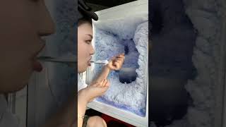 Asmr Freezer Frost Ice  Her only bites iceeating freezerfrost loveiceasmr viralvideo [upl. by Assek263]