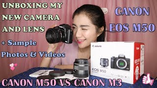 Canon EOS M50 Unboxing  EF 50mm f18 STM Lens Review [upl. by Yemorej191]