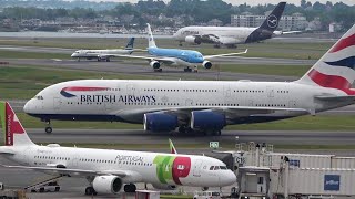 2 hours Boston Logan Airport  🇺🇸 Plane Spotting RUSH HOUR Heavy traffic Landing Take off [upl. by Aihsoem]