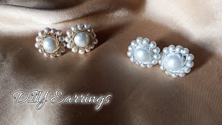 DIY Basic Earrings tutorial  pearl stud earrings  diy Earrings tutorial [upl. by Animsaj]