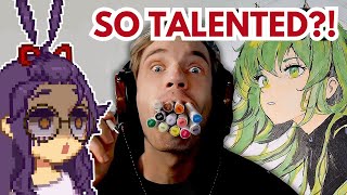 Artist reacts to Pewdiepies INSANE improvement [upl. by Eirrahs]