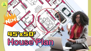 45× 50 house plan with 2 car parking 3bhk house design 45 by 50 houseplan homedesignhousemap [upl. by Nivra]