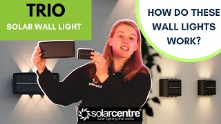 Trio Solar Up amp Down Wall Light amp Mini Trio Solar Up amp Down Wall Light Set of 2  Unboxing [upl. by Atrahc210]