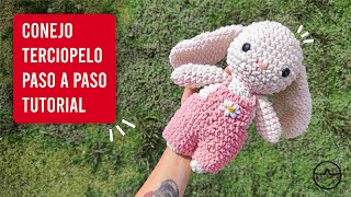 CONEJO DE TERCIOPELO  Amigurumi a Crochet  PASO A PASO desde 0 tutorial [upl. by Ttereve]