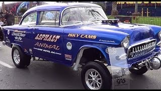 1955 Chevy Gasser quotAsphalt Animalquot SEMA 2013 [upl. by Sleinad798]