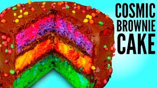 THE COSMIC BROWNIE CAKE  How To Make Little Debbie Galaxy Cake DIY [upl. by Aba648]