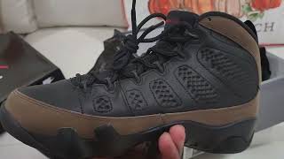 Jordan 9 Olive first look and review 👀trending jordanretros sneakerhead nike [upl. by Doralyn]