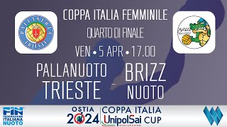 COPPA ITALIA FEMMINILE 2324  QUARTO DI FINALE PALLANUOTO TRIESTE  BRIZZ NUOTO [upl. by Hasan]