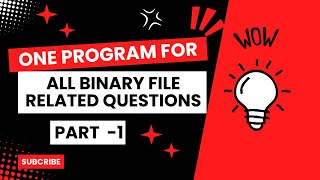 CBSEBinary File Program made Easy One Program for all Binary questions  Part 1 [upl. by Coppins913]