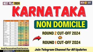 NEET PG 2024 Karnataka Round 2 vs Round 1 Cutoff for Non Domicile StudentOPEN Cat [upl. by Kelwin]