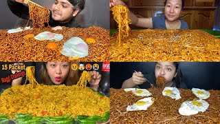 Indian Mukbangers Doing Crazy Noodles Challenge [upl. by Atnima860]