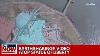 WATCH Statue of Liberty heavy shaking during earthquake  LiveNOW from FOX [upl. by Nosaj14]