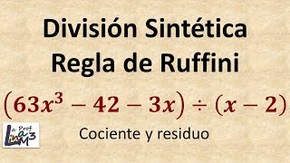 División sintética  Regla de Ruffini  Ejercicio 2  La Prof Lina M3 [upl. by Colline]