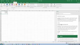 Excel 2016 Date Functions DATEDIF [upl. by Yrdnal]