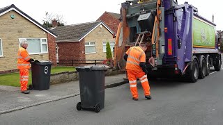 Bin lorry in Rotherham collecting black bin [upl. by Esnofla108]