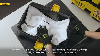 How to Change the Dust Bag on Your Mirka® DEXOS 1217 M AFC Dust Extractor [upl. by Oahc]