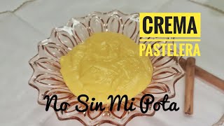 CREMA PASTELERA para rellenar tartas pasteles brazos rápida suave y cremosa [upl. by Ahsetan]