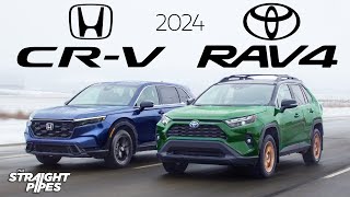 2024 Honda CRV vs Toyota RAV4 Review  BEST SELLERS [upl. by Ricoriki192]