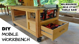 How to Make a Workbench with Built in Table Saw Milwaukee 2736 [upl. by Ave]