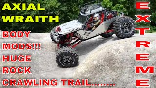 Axial Wraith 20 Rock Crawler Action Custom Upgrade Mods Mudslingers Piggyback Shocks Rc Rockbouncer [upl. by Jacinthe]