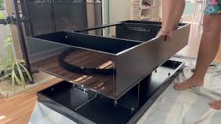 ChooChoo Modern LED Coffee Table High Glossy Coffee Table with Drawer Review [upl. by Sisi955]