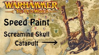 Speed Painting Warhammer The Old World  Tomb Kings Screaming Skull Catapult [upl. by Atsirtal]