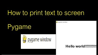 How to print text to screen Pygame [upl. by Soluk]