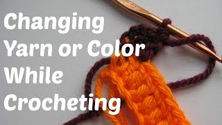 How to Crochet  Changing yarn or color when working in crochet [upl. by Assili84]