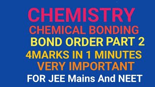 Bond order in chemistry part 2chemistry [upl. by Dnomayd367]