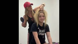 HOW TO Beehive Cheer Hair  Bump amp High Ponytail Curled Allstar Cheerleader [upl. by Aloeda]