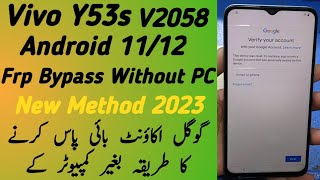 Vivo Y53s Y51s v2058 Frp Bypass Without PC New Method 2023 MobileSolution360 [upl. by Ayn]