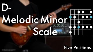 D Melodic Minor Scale  Five Positions [upl. by Stiruc645]