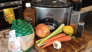 How to Cook a Whole Chicken and Make Bone Broth in the Slow Cooker [upl. by Hippel]