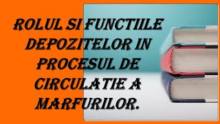 Rolul Si Functiile Depozitelor In Procesul De Circulatie A Marfurilor [upl. by Yrennalf902]