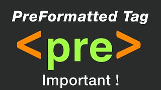 Pre tag in HTML 5  All Things you need to know about this tag [upl. by Larual]