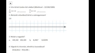 Tizedes törtek gyakorló 01 A csoport feladatai [upl. by Ahtenak452]