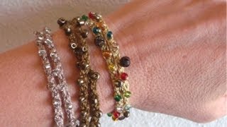 How to crochet a beaded bracelet or wrist band [upl. by Anoblav]