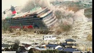 SCARY NATURAL DISASTERS GIANT WAVES IN HURRICANE amp TSUNAMI CRASH SHIPS amp CARS [upl. by Ahsaela617]