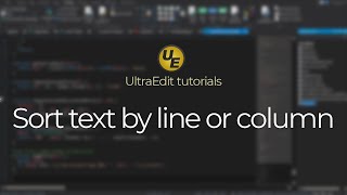 Sort files by line or column in UltraEdit text editor [upl. by Cher]