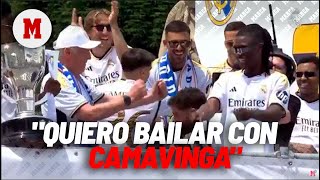 La petición de Ancelotti en Cibeles quotQuiero bailar con Camavingaquot I MARCA [upl. by Aeirdna]