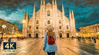 Milan Italy 🇮🇹 4K Evening City Walking Tour 2024 [upl. by Lasyrc]