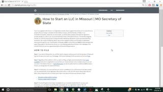 How to Start an LLC in Missouri  MO Secretary of State [upl. by Aehr]