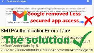 🛑535578 Username and Password not accepted  Gmail Allow Less Secure Apps removed  SMTP Error [upl. by Suisyola]