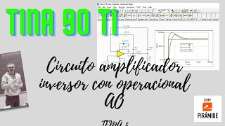 Circuito amplificador inversor con amplificadores operacionales AO en TINA 90 [upl. by Chae]