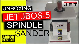 JET JBOS5 Benchtop Oscillating Spindle Sander Unboxing and Stand [upl. by Leaffar201]