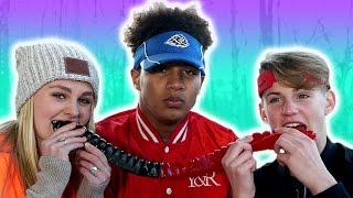 GIANT Gummy Worm MattyBRaps Ivey amp Justin [upl. by Ina]